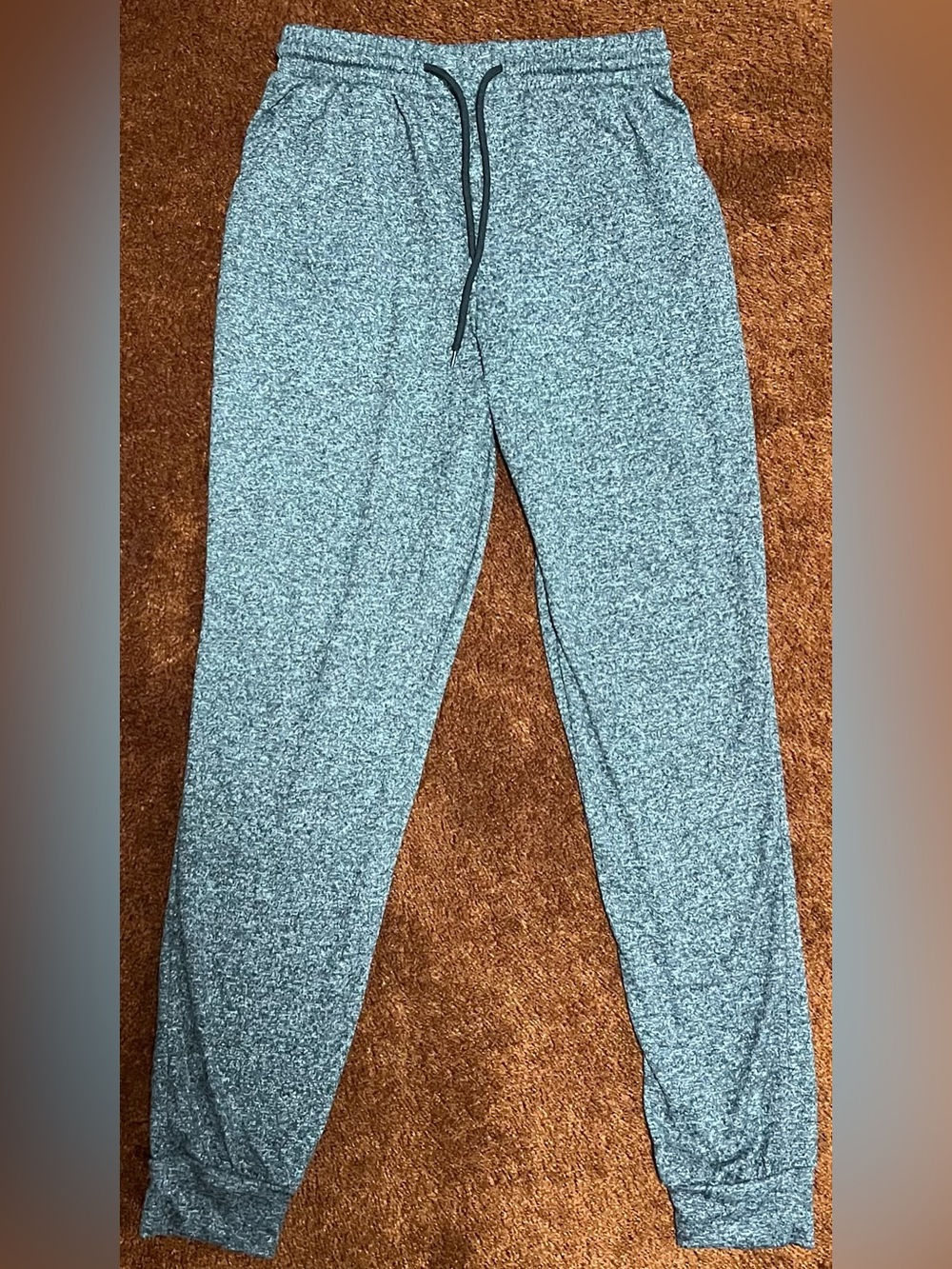 shosho Gray Heathered Jogger Pants with Black Drawstring